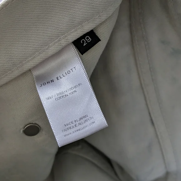 John Elliott Denim Shorts Tie Dye 5-Pocket Fray Hem White Purple Push Pop 29 NWT - Picture 13 of 14